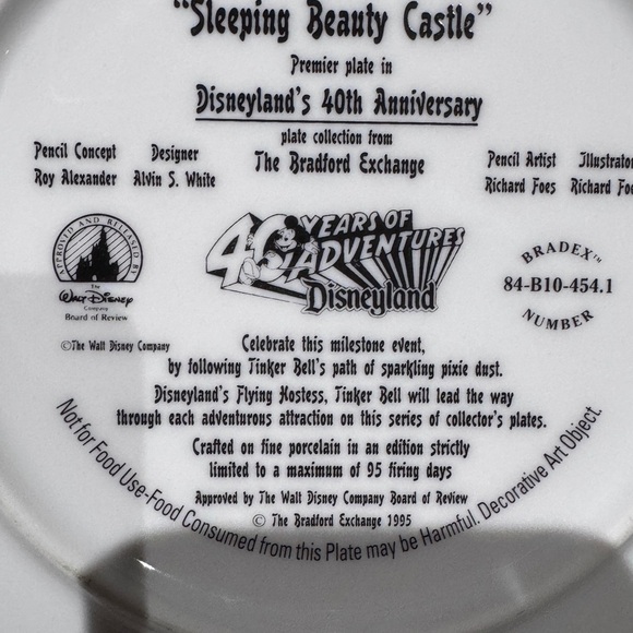 π Vintage 40th Anniversary Disney Commemorative Plate with Mickey and Minnieπ - Picture 7 of 14